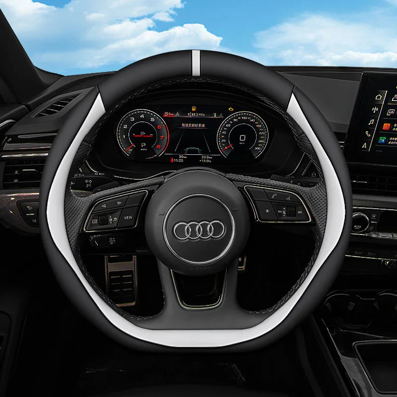 Premium Leather Steering Wheel Cover – Anti-Slip Universal Interior Protection Accessory - Delicate Leather
