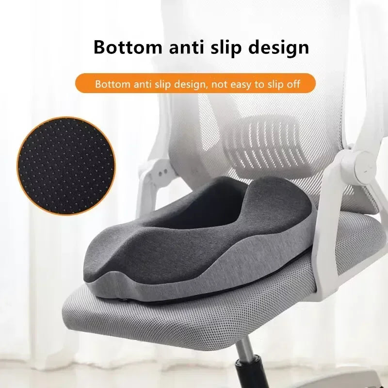 Memory Foam Seat Cushion – Breathable Non-Slip Chair Pad for Car, Office, and Home - Delicate Leather