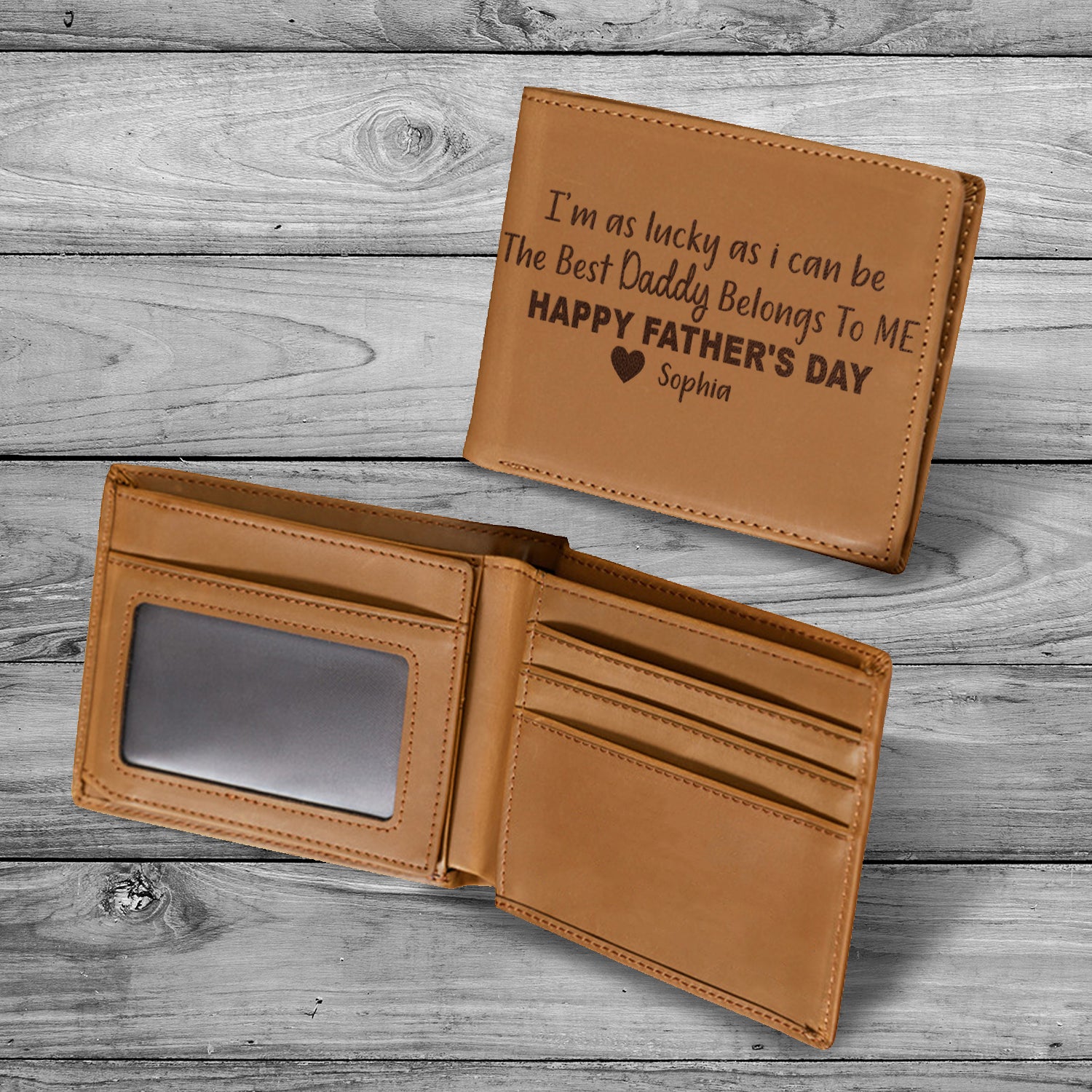 Personalized Wallet Men, Leather Wallet For Men, Custom  Engraved Wallet, Personalized Gifts For Him, Fathers Day Gifts, Husband, Boyfriend, Dad - Delicate Leather
