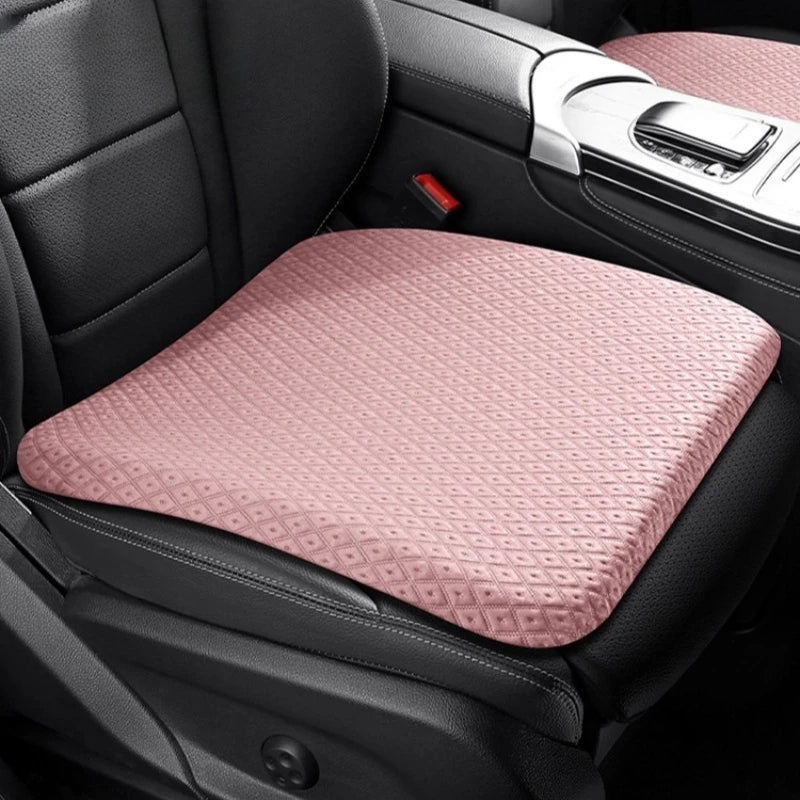 Memory Foam Car Seat Cushion – Breathable Height Boost Mat for Car and Office - Delicate Leather