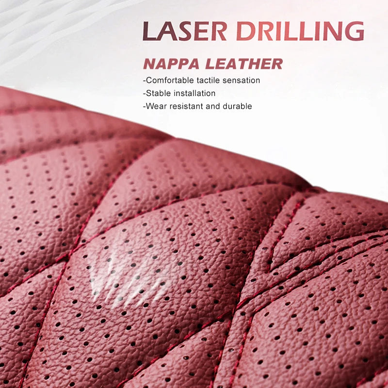 Nappa Leather Car Seat Cushion – Breathable Universal Front Seat Cover - Delicate Leather