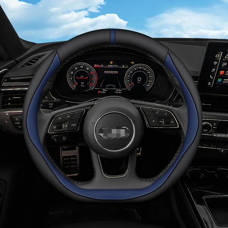 Premium Leather Steering Wheel Cover – Anti-Slip Universal Interior Protection Accessory - Delicate Leather