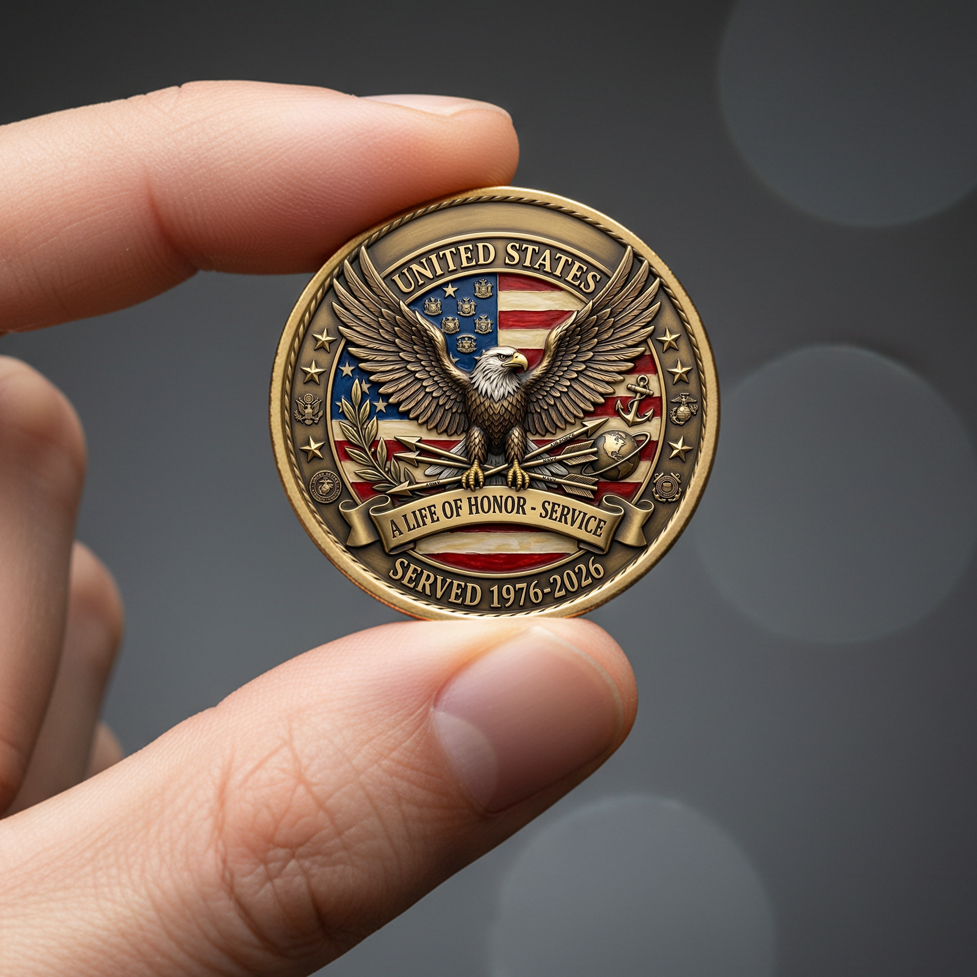 250th Anniversary of America 1776–2026 Commemorative Coin – Patriotic Souvenir Token 08 - Delicate Leather