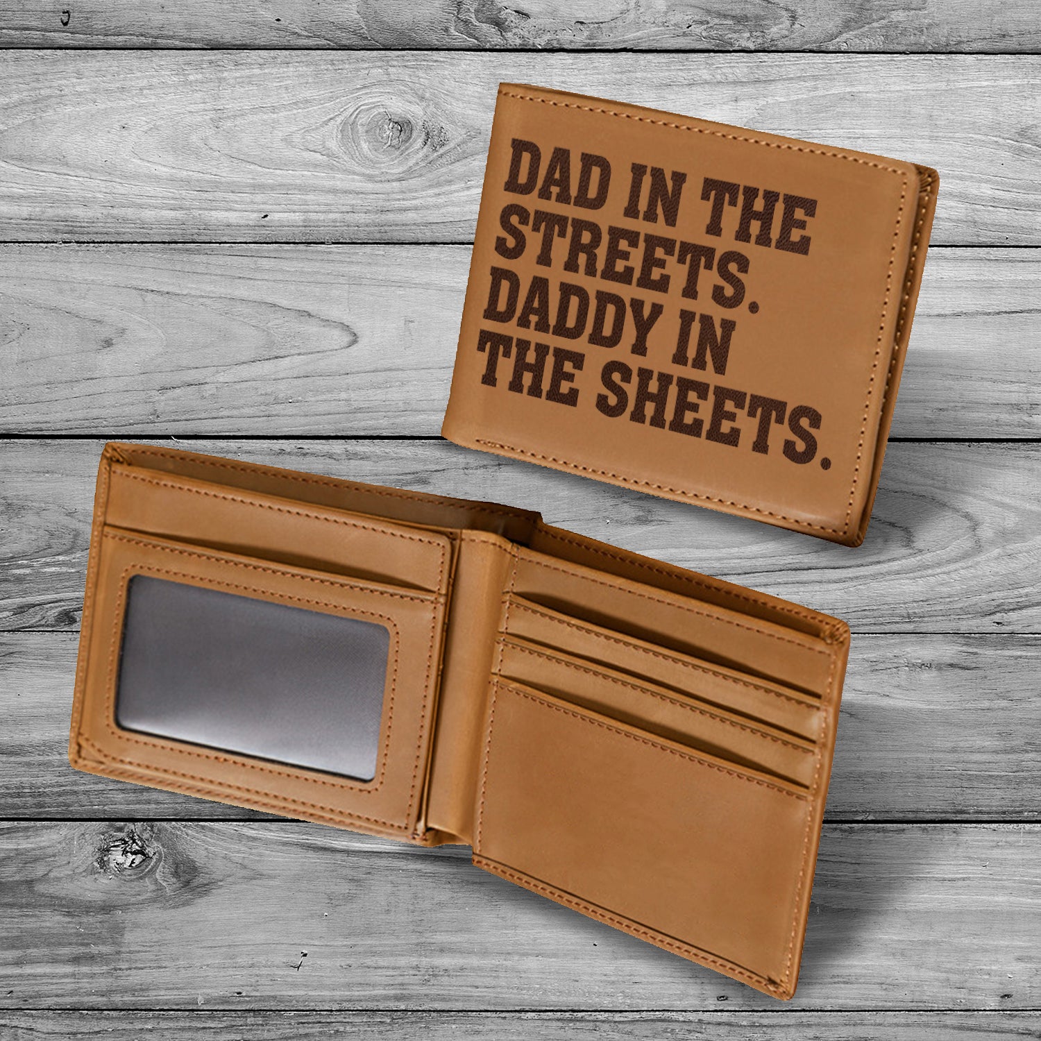 Dad In The Streets. Daddy In The Sheets Wallet Men, Leather Wallet For Men, Custom  Engraved Wallet, Personalized Gifts For Him, Fathers Day Gifts, Husband, Boyfriend, Dad - Delicate Leather