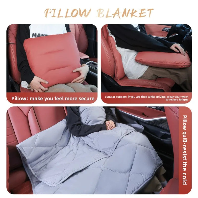 Universal Car Headrest Pillow – High-Quality Latex Cushion with Breathable Leather Cover, Neck & Lumbar Support Pillow - Delicate Leather