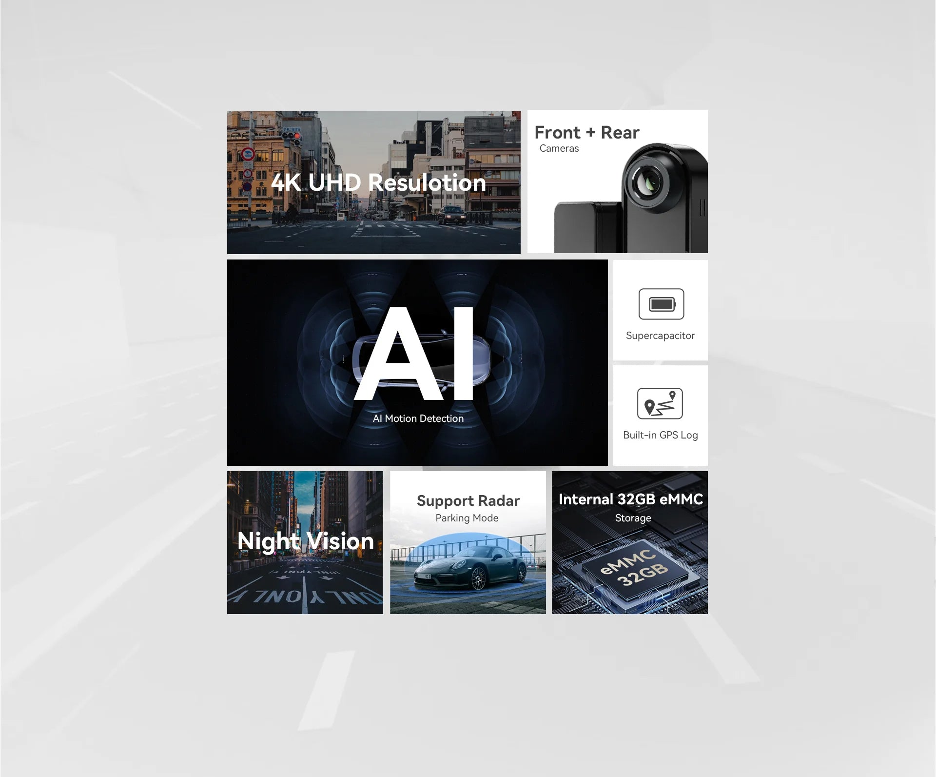 4K Ultra HD Dual Dash Camera – N5 Front and Rear Video Recorder 27 - Delicate Leather