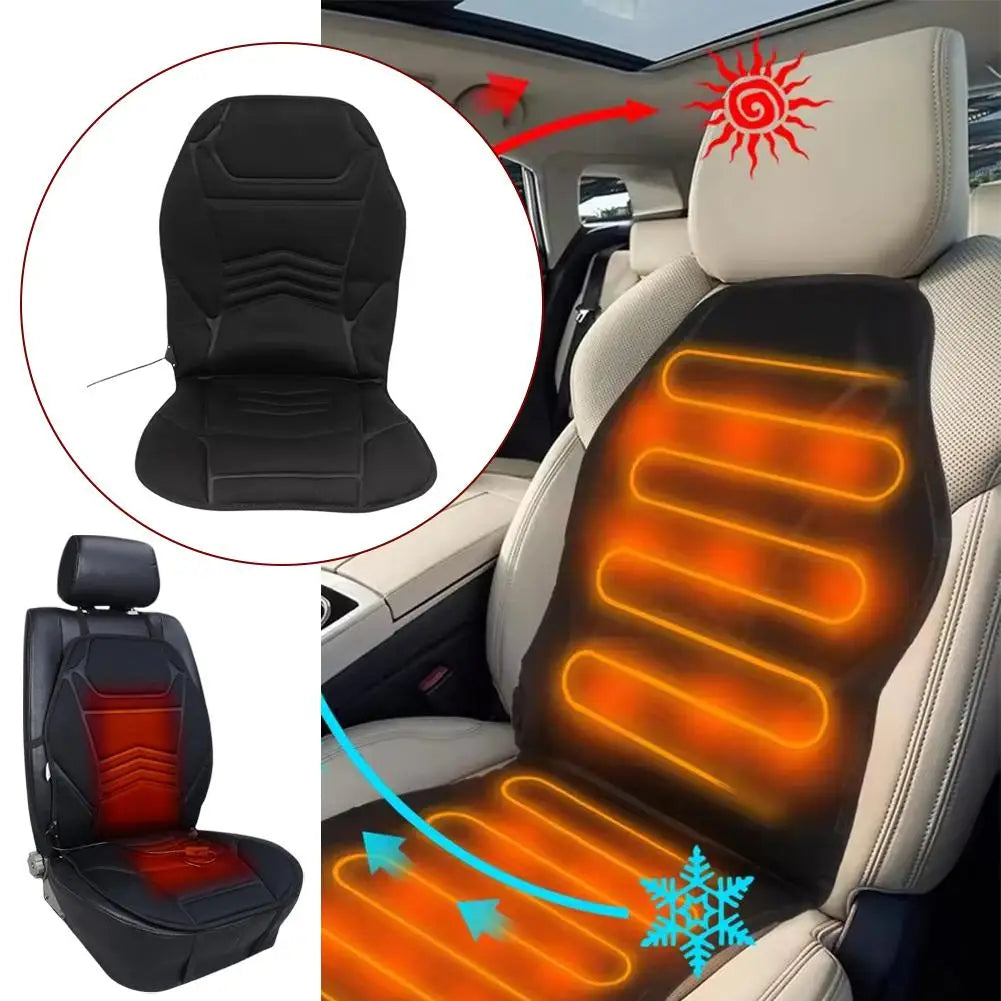 12V Universal Heated Car Seat Cushion – Winter Electric Heating Pad, Comfortable Non-Slip Seat Cover for Vehicle Interior - Delicate Leather