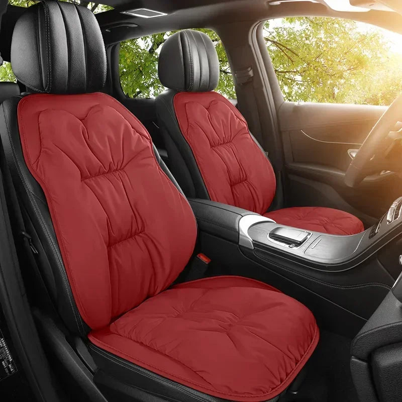 Universal Winter Down Car Seat Cover – Soft Breathable Warm Seat Cushion Protector for Cars and SUVs - Delicate Leather