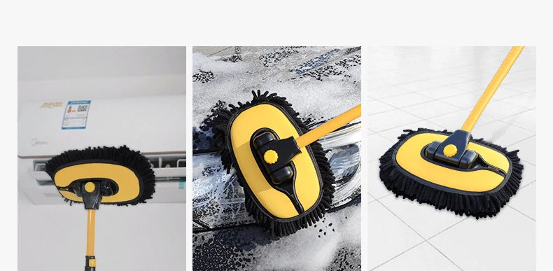Car Cleaning Brush Car Cleaning Tools Telescoping Long Handle Cleaning Mop Chenille Broom Car Washing Accessories