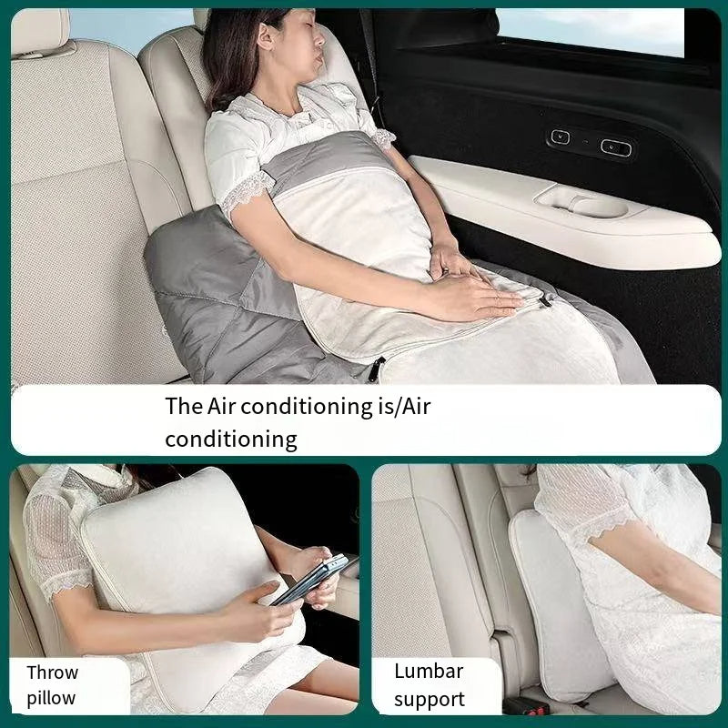 Nappa Leather Car Neck Pillow and Seat Pillow - Soft Headrest Lumbar Support for Comfortable Driving - Auto Accessories - Delicate Leather