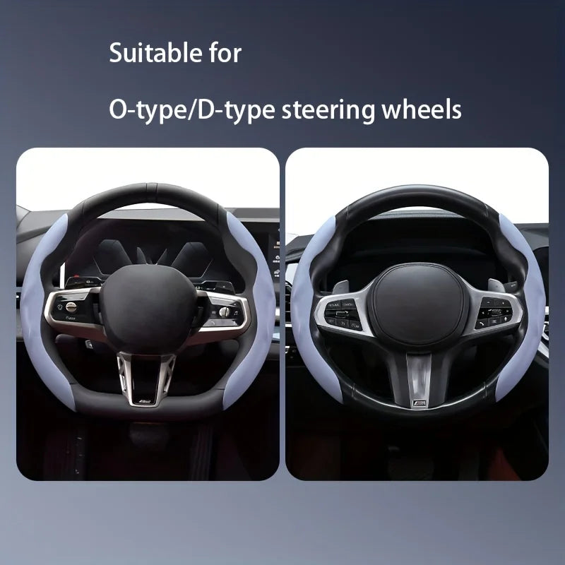 Mini Pattern Steering Wheel Cover – Ultra-Thin Anti-Slip Grip, Secure Fit, Universal Interior Accessory - Delicate Leather