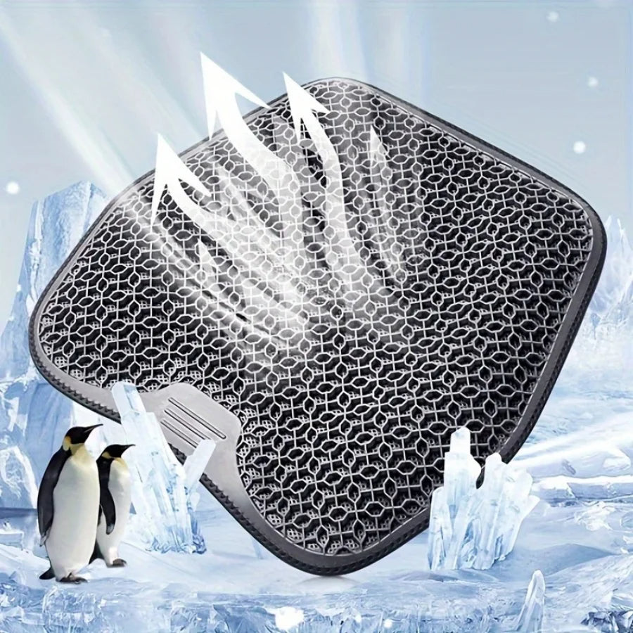 Honeycomb Gel Car Seat Cushion – Breathable, Soft, and Comfortable Support for Car Seats - Delicate Leather