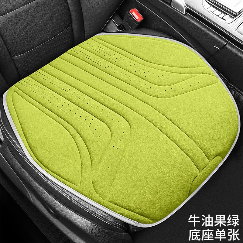 Suede Car Seat Cushion – Anti-Slip Breathable Front Seat Protector Pad - Delicate Leather