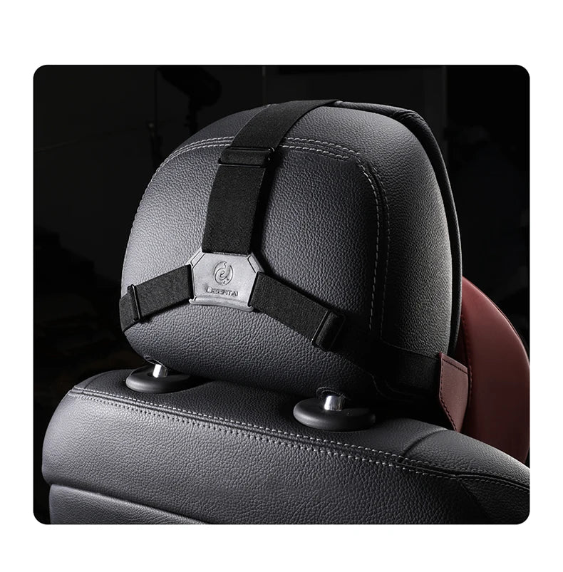 Memory Foam Car Neck Pillow & Lumbar Support Set – Breathable Seat Comfort Cushion - Delicate Leather