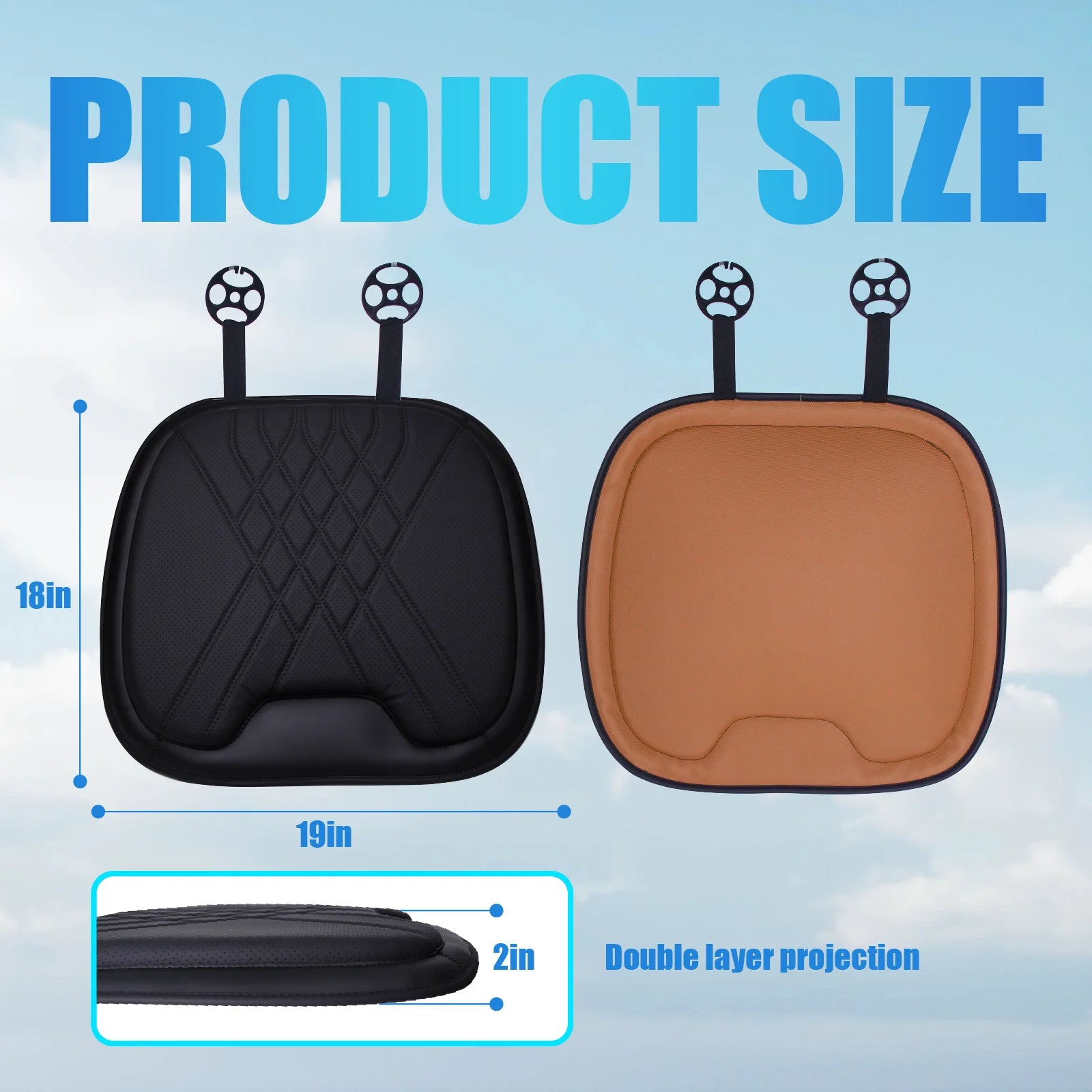 PU Leather Car Seat Cushion – Ergonomic Plum Buckle Design, Durable & Comfortable Seat Pad for Home, Office, and Car - Delicate Leather