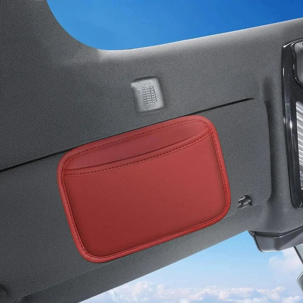 Car Center Console Storage Bag – PU Leather Organizer for Phone, Keys & Car Accessories - Delicate Leather