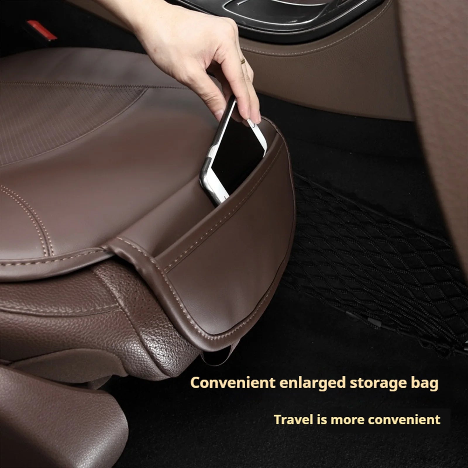 Premium Car Seat Cushion – Memory Foam Driver Seat Pad with Non-Slip Bottom, Ergonomic Support, Fits 95% of Vehicle Seats - Delicate Leather