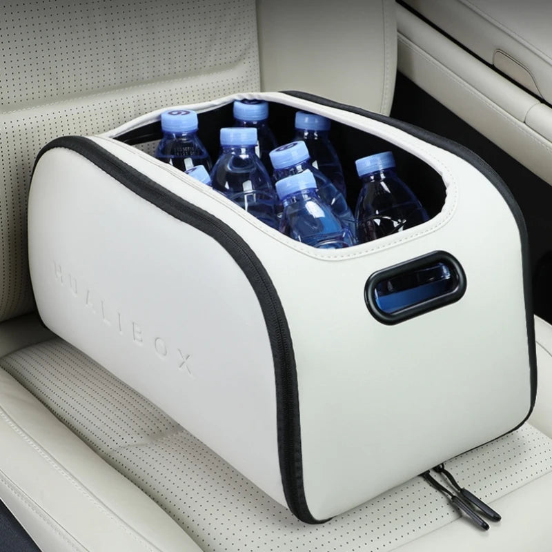 Leather Car Storage Box Organizer – Multi-Function Passenger Seat and Trunk Storage Container - Delicate Leather