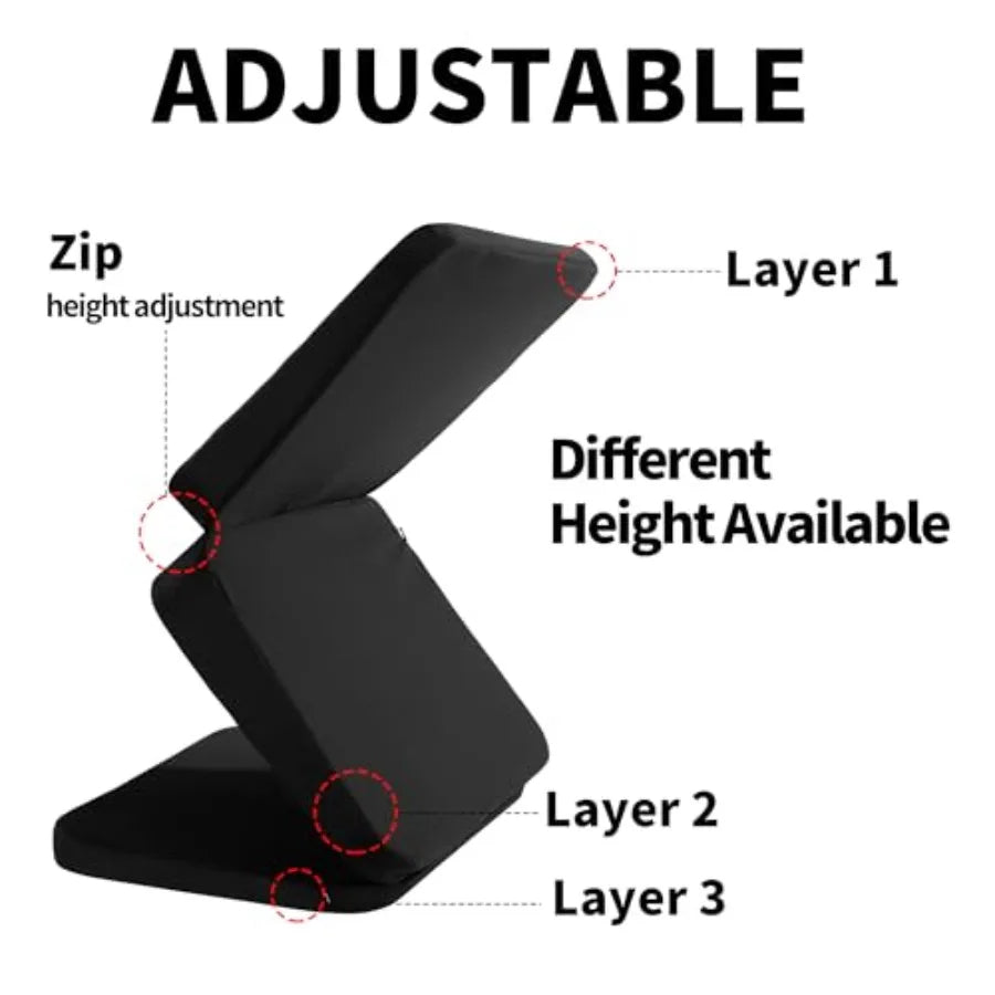 Adjustable Car Booster Seat Cushion – 3 Height Levels Universal Driving Seat Pad - Delicate Leather