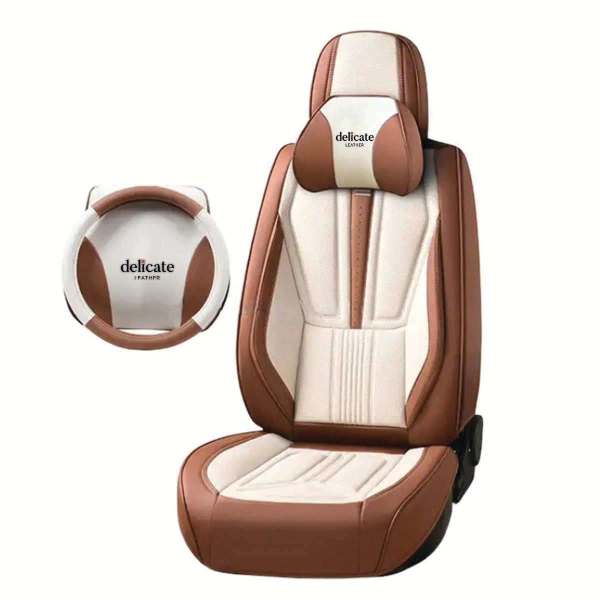 Delicate Leather Car Seat Covers Universal Waterproof Custom-Fit 5D Leather Car Seat Covers, Four-Season Durability, Complete 13-Piece Set for Five Seats - Delicate Leather