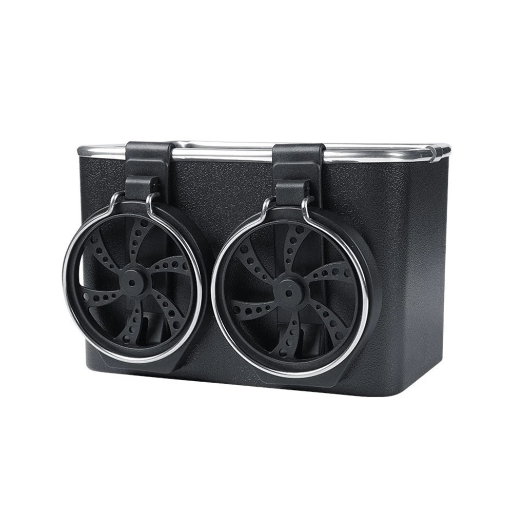 Multifunctional Car Storage Box – Console Armrest Organizer with Phone, Tissue, Cup, and Drink Holde (SP6) - Delicate Leather