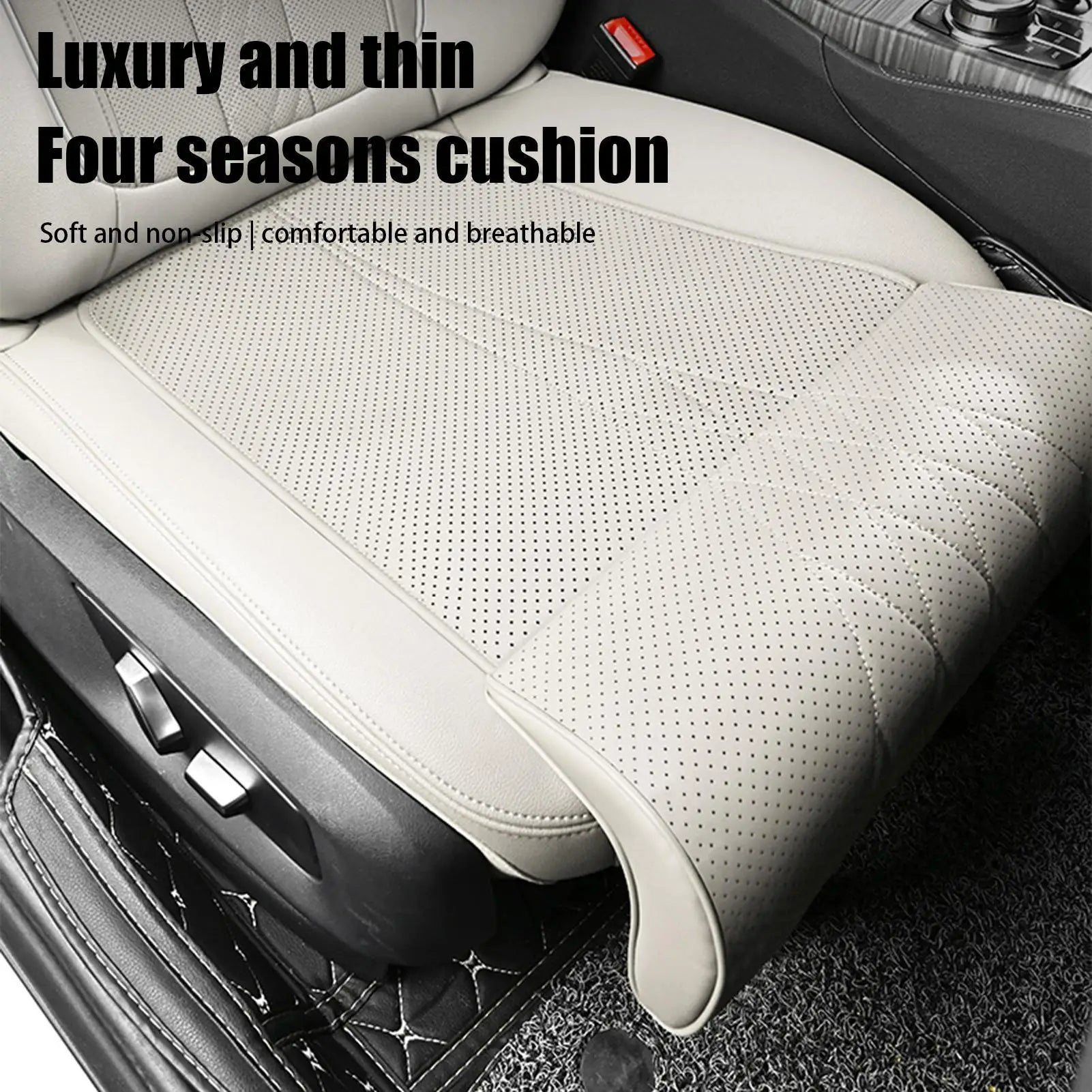 Driver Car Seat Extender - Leather Leg Support Cushion for Long Distance Driving - Memory Foam Knee Pad for Car, Truck, and Home Use - Delicate Leather