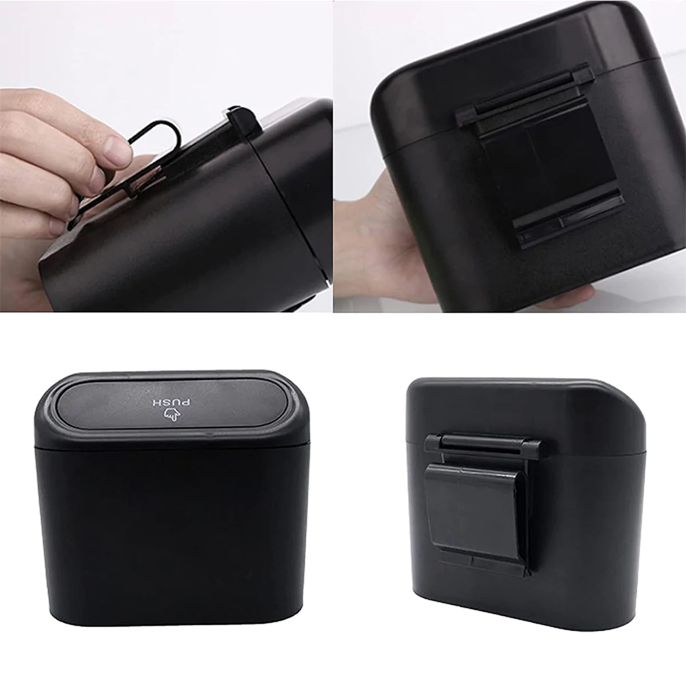 Delicate Leather Car Trash Can with Lid – Custom-Fit for GMC, Mini Waterproof Garbage Bin with Trash Bags, Cute Car Organizer for Storage & Waste - Delicate Leather