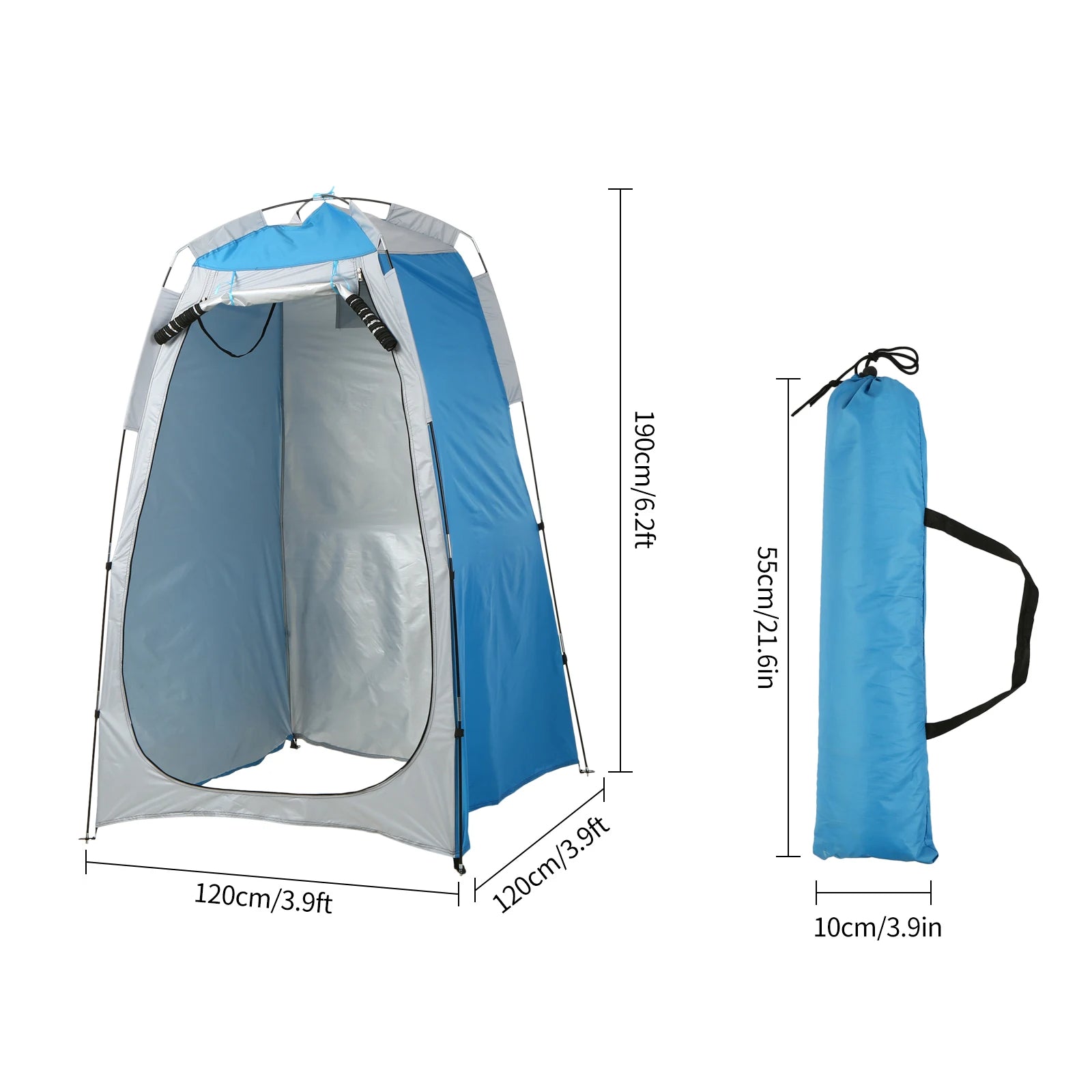 Portable Beach Shower Toilet Changing Tent Sun Rain Shelter Privacy Shelter Tent with Window for Outdoor Camping Bathroom - Delicate Leather