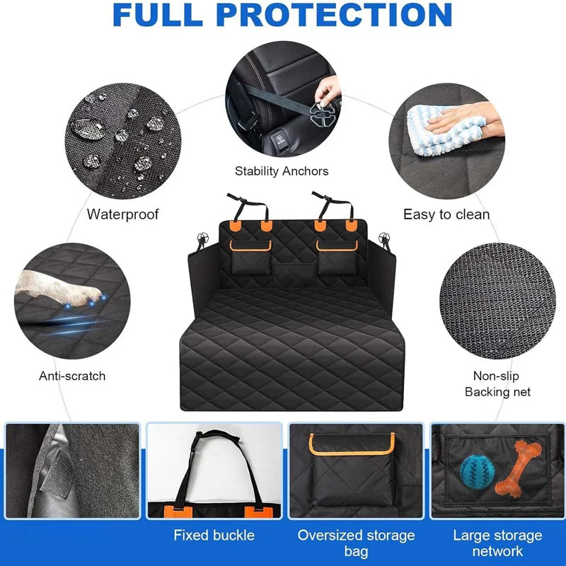 Waterproof Dog Car Seat Cover – Trunk Mat & Hammock for Small, Medium & Large Dogs - Delicate Leather