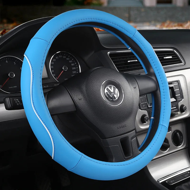 Wear-Resistant Steering Wheel Cover – Anti-Slip Universal Interior Accessory - Delicate Leather