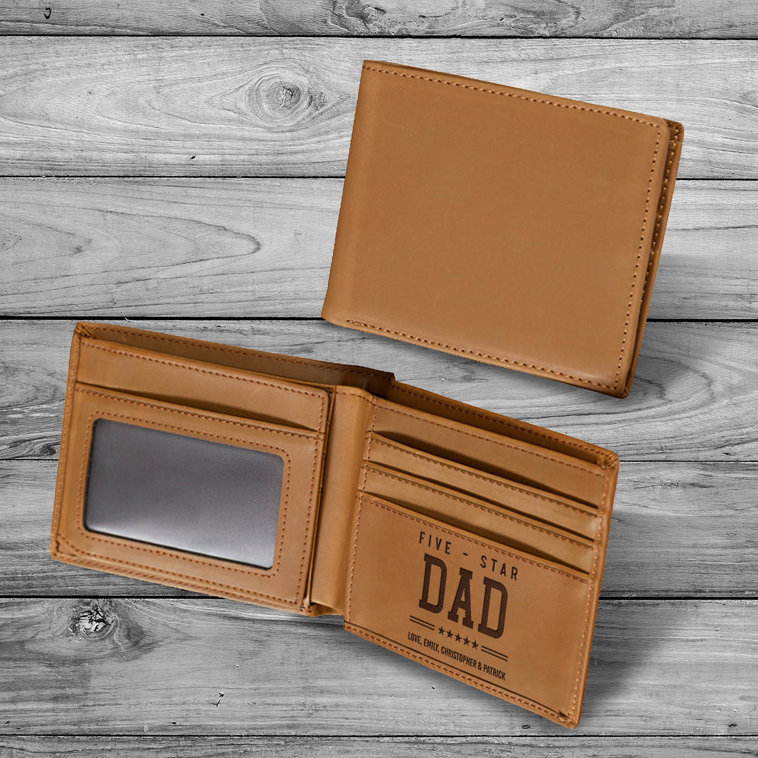 Personalized Wallet Men, Leather Wallet For Men, Custom  Engraved Wallet, Personalized Gifts For Him, Fathers Day Gifts, Husband, Boyfriend, Dad - Delicate Leather