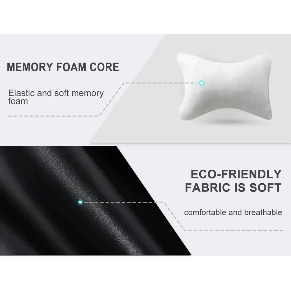 Thickened Foam Car Neck Pillow, Custom-Fit For Infiniti, Soft Leather Headrest (2 Pieces) for Driving Home Office DLIN245 - Delicate Leather
