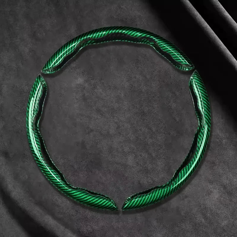 2/3PCS Carbon Fiber Style Steering Wheel Grip Covers – Anti-Slip Universal Set