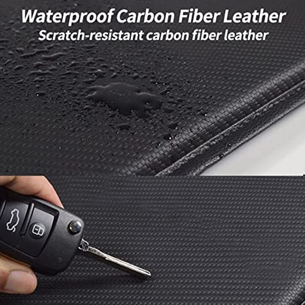 Center Console Pad, Custom-Fit For Car, Carbon Fiber PU Leather Auto Armrest Cover Protector, Waterproof Car Armrest Seat Box Cover DLFD248 - Delicate Leather