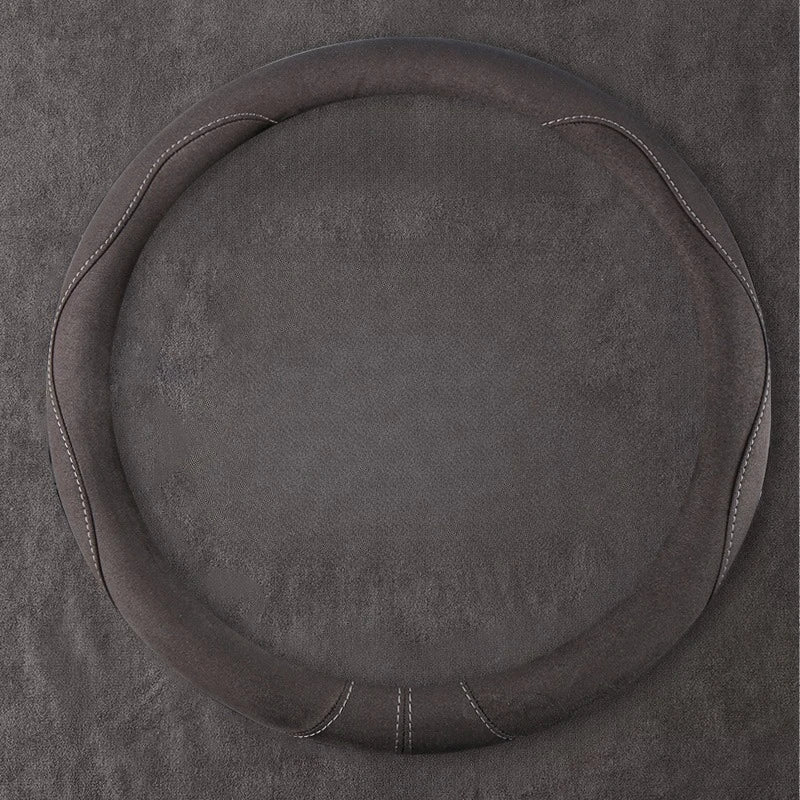 Premium Suede Steering Wheel Cover – Anti-Slip Comfort Grip 14.5–15 Inch Universal Accessory - Delicate Leather