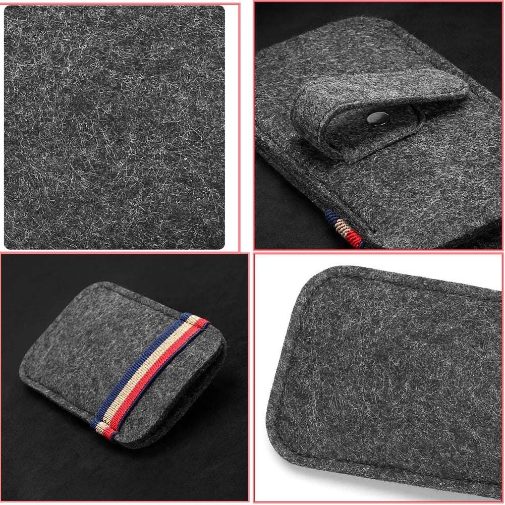 Car Sunglasses Organizer – Visor Clip Eyeglass Holder & Storage Bag - Delicate Leather