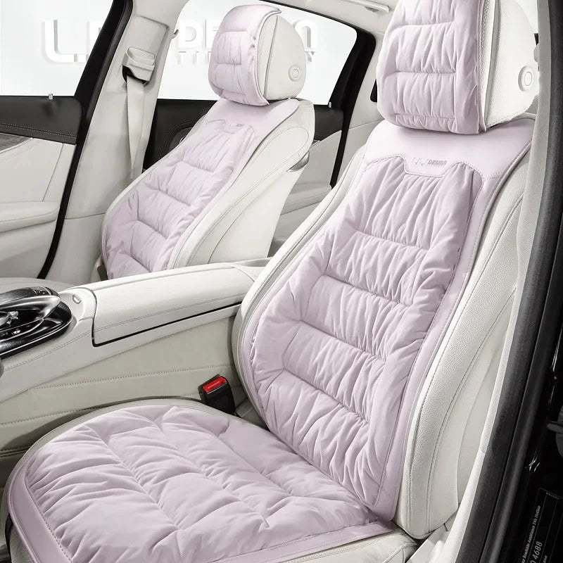 Universal Winter Down Car Seat Cover – Soft Breathable Warm Seat Cushion Protector for Car Interior - Delicate Leather