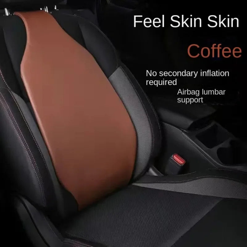 Leather Car Waist Pillow – Lumbar Support Cushion for Driving Comfort - Delicate Leather