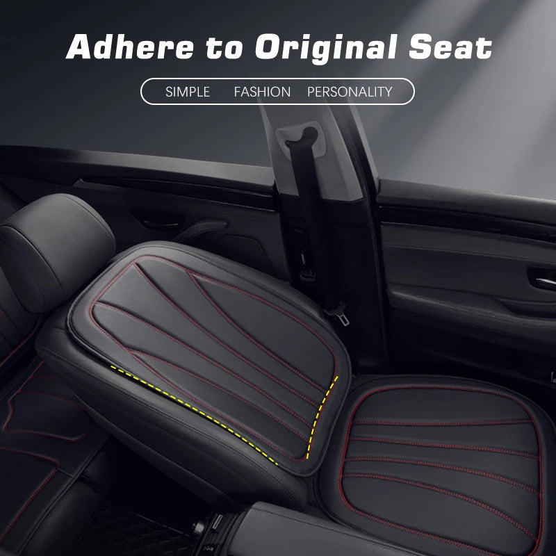Universal PU Leather Car Seat Cushion – Breathable, Durable Chair Pad for All Seasons - Delicate Leather