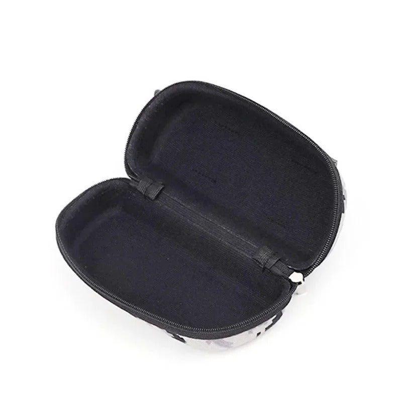 Camouflage Sunglasses Case, Outdoor Portable Zipper Glasses Case, Belt Sunglasses Organizer Storage Box for Outdoor Camping Hiking - Delicate Leather
