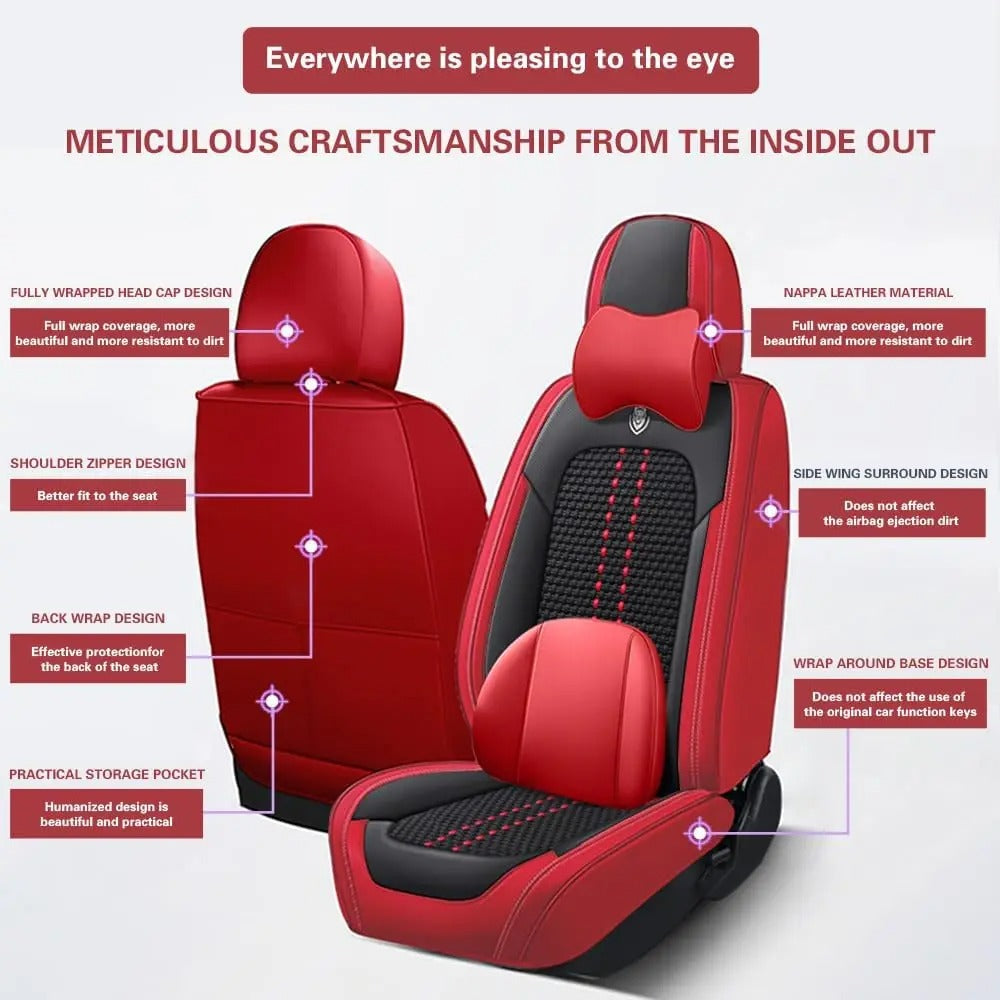 Full Set Leather Car Seat Covers for Toyota Corolla (2009–2023) – Universal Fit, Airbag Compatible - Delicate Leather