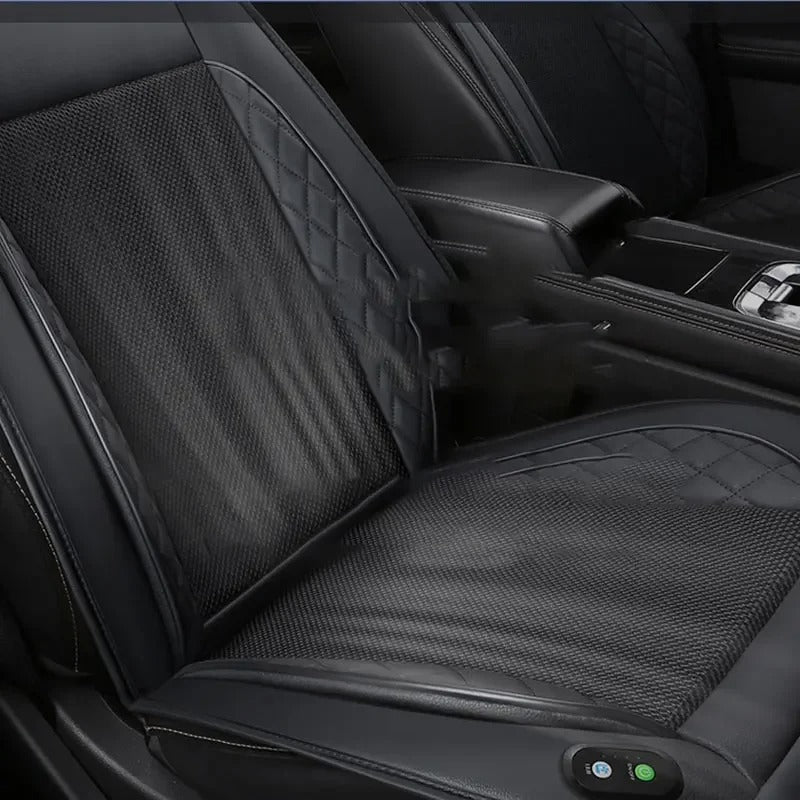 12V/24V Ventilated Massage Car Seat Cushion – Cooling and Air Circulation Pad for Summer Use - Delicate Leather