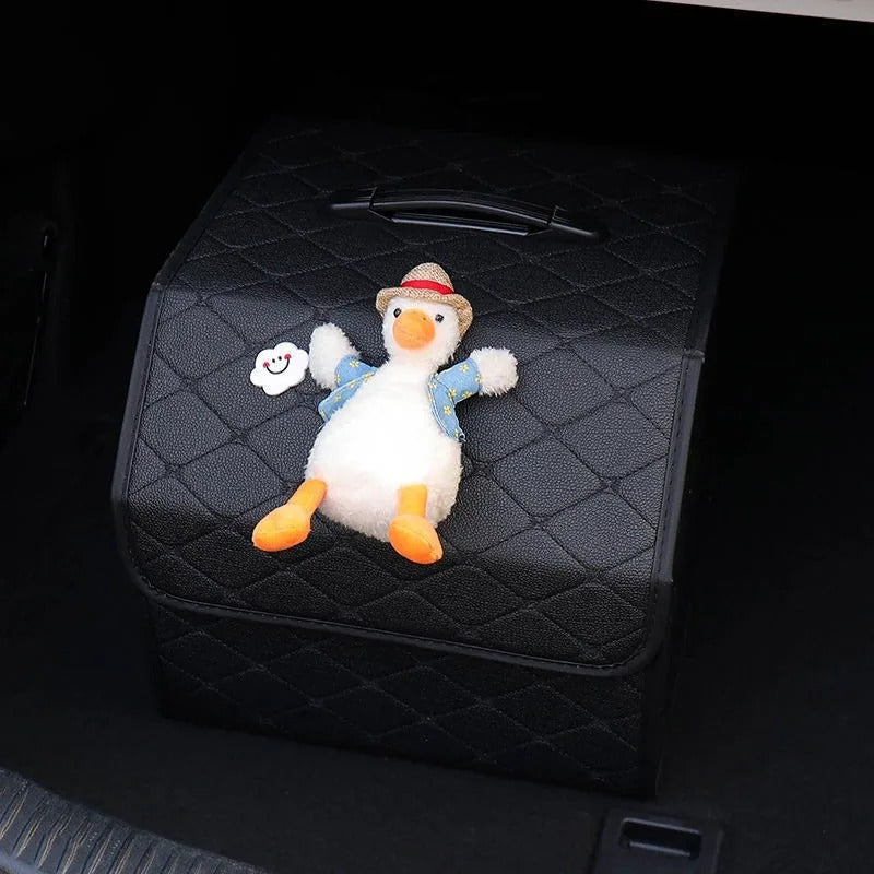Cute Car Trunk Organizer for Women – Foldable, Versatile & Stylish Storage Solution, Gift For Mother's Day 2025 - Delicate Leather