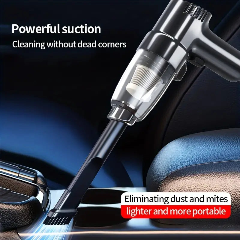 Mini Car Vacuum Cleaner – High-Power Suction, Wet & Dry Dual-Purpose, Portable Handheld Design for Small Sedans, Easy to Use and Store - Delicate Leather