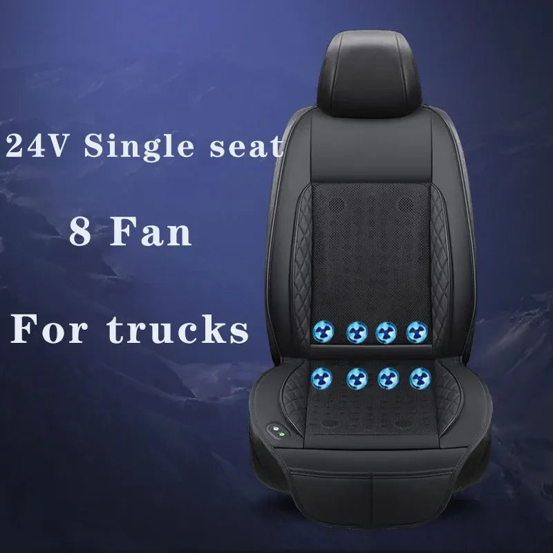 12V/24V Ventilated Massage Car Seat Cushion – Cooling and Air Circulation Pad for Summer Use - Delicate Leather