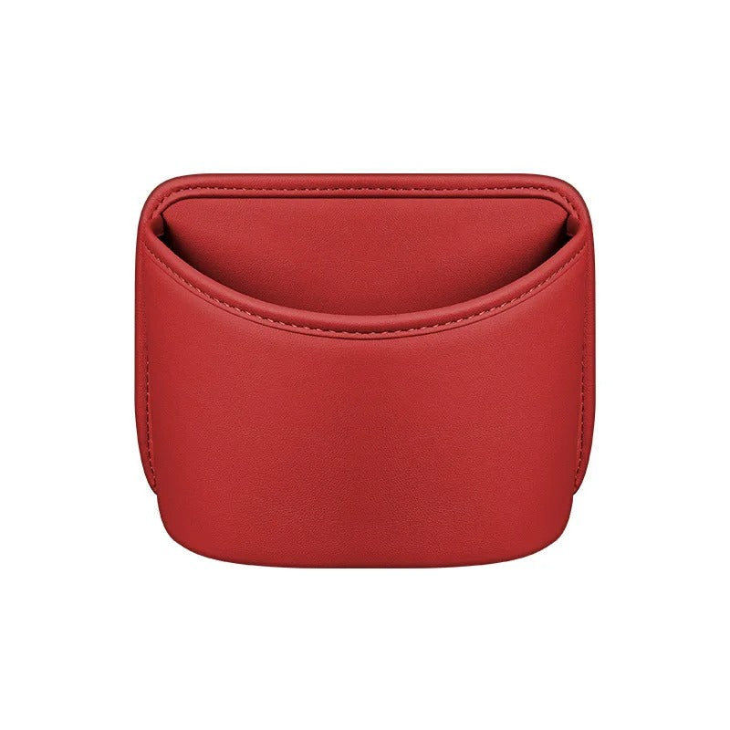 Multifunctional Car Trash Can with Rolling Cover – Seat Back Cup Holder & Door Storage Organizer, PVC Material, Universal Fit - Delicate Leather