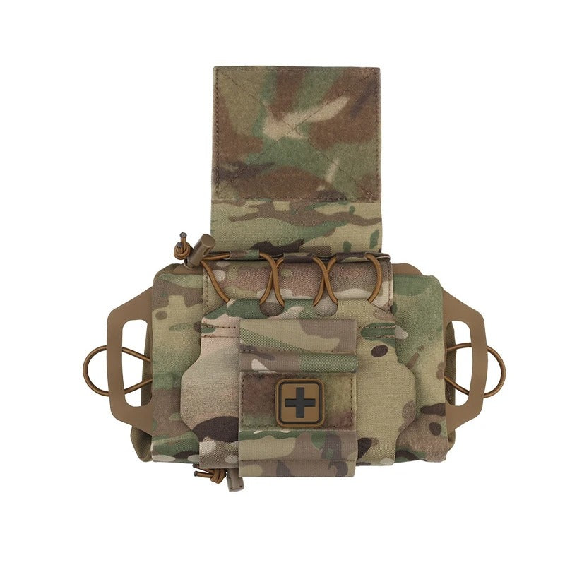 Outdoor Utility Pouch – Nylon Compact Storage Bag with MOLLE-Style Attachment - Delicate Leather