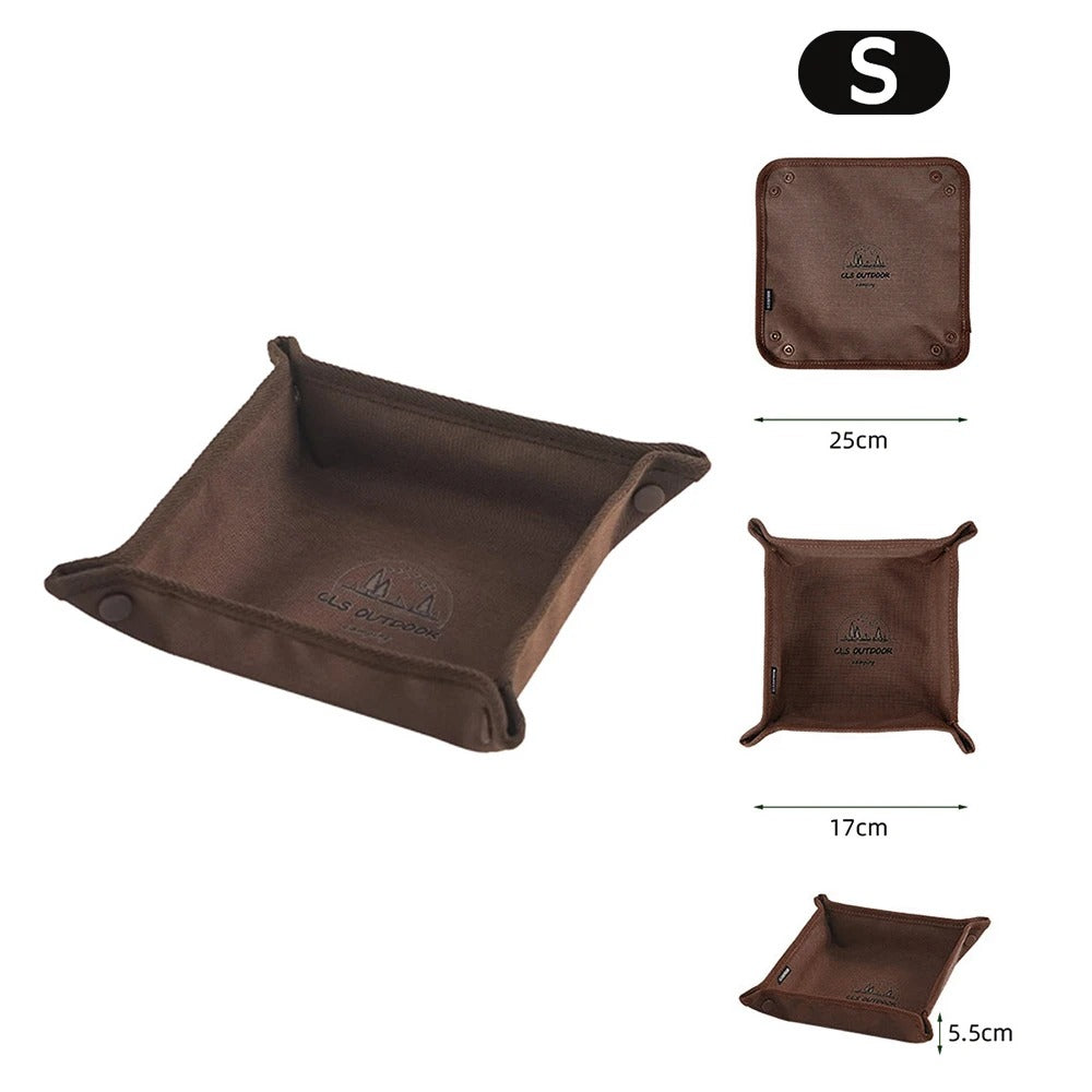 Portable Camping Gadgets Tray Foldable Oxford Storage Box Waterproof Travel Jewelry Sundries Makeup - Delicate Leather