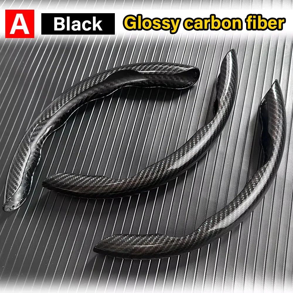3PCS Carbon Fiber Style Steering Wheel Grip Covers – Anti-Slip Washable Interior Set - Delicate Leather