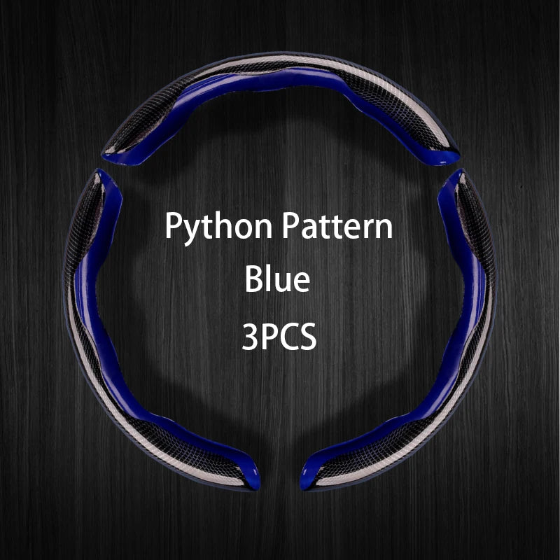 3PCS Python Pattern Steering Wheel Cover – Ultra-Thin Anti-Slip Grip ...